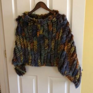 Rabbit fur poncho
